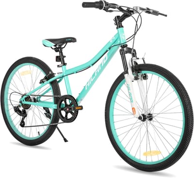 Hiland Climber 2.0 Tiener Forensen Stadsfiets - 24 inch - 7 versnellingen ​​- V-Brake - Groen - Geschikt voor buitenactiviteiten in de lente
