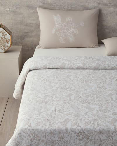 English Home - Deken - Bedsprei - Zomerdekenset - Luxe Uitvoering - Incl. laken 160x240 - Flat sheet - Incl. 1 Kussensloop- 100% Katoen - Een Persoons - 150x220 cm - Beige