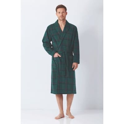 Velours heren badjas donkergroen Hajo - Groen - Maat - 48