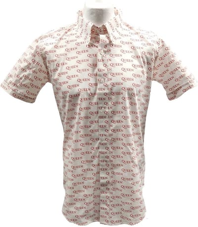 Queen - Logo Pattern Shirt - S - Wit