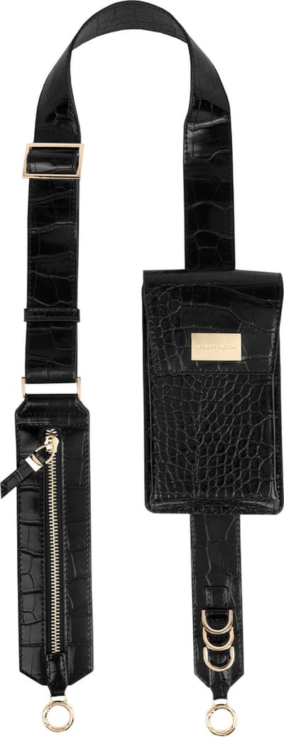 iDeal of Sweden Utility Strap Jet Black Croco Rcld Mtr