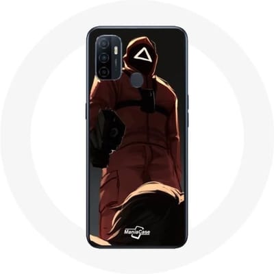 Oppo A53 Case Inktvis Spel Rode Soldaat met Driehoeksmasker rood