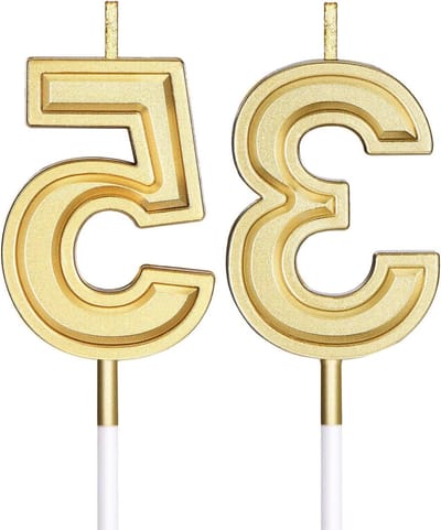 35th Birthday Candles Cake Number Happy Birthday Cake Candles Topper Decoration for Baby Showers Wedding Birthday - ShopVlot