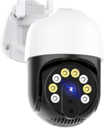 Beveiligingscamera Buiten - IP Camera PTZ Cam - Huisbewaking - Automatische Tracking - 8MP - Wit