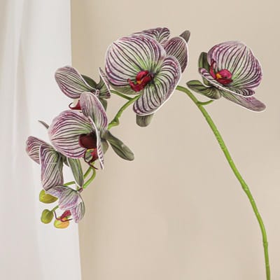 7 Koppen Kunstmatige Vlinderorchidee, Materiaal voor Bloemenarrangementen voor Bruiloften, Plastic Phalaenopsis, Tafelbloem voor Thuis, Kerstdecoratie gray