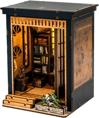 Houten Miniatuurhuis - DIY-knutselpakket In Japanse Stijl, Bureaudecoratiemodel, Gedetailleerde Bouwset | Ideaal Voor Tieners, Volwassenen, Ambachtsliefhebbers, Verzamelaars, Slaapkamer, Woonkamer, St