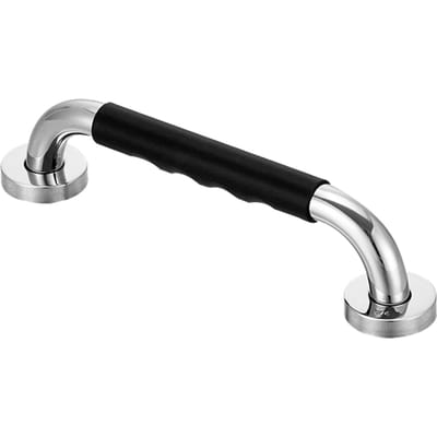 19.6 Inch Anti-Slip Douche Handgreep RVS Badkamer Handgreep Met Siliconen Beklede Grip 50cm black