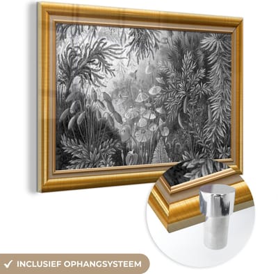 MuchoWow® Glasschilderij 60x40 cm - Schilderij acrylglas - Kunstwerk - Oude meesters - Lijsten - Goud - Foto op glas - Schilderijen