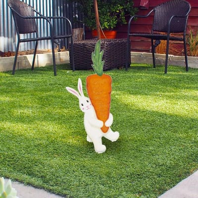 Paashaas Tuindecoratie - Paasdecoratie Buiten - Tuin Aankleden - Weerbestendig Plastic - 19x2x32cm
