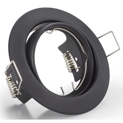 Spot Armatuur GU10 - Trion - GU10 Inbouwspot - Rond - Zwart - Aluminium - Kantelbaar Ø83mm
