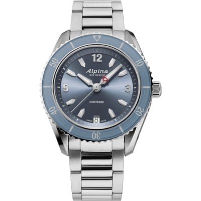 Alpina Alpiner Comtesse Sport AL-240LN3C6B Horloge - Staal - Zilverkleurig - Ø 36 mm
