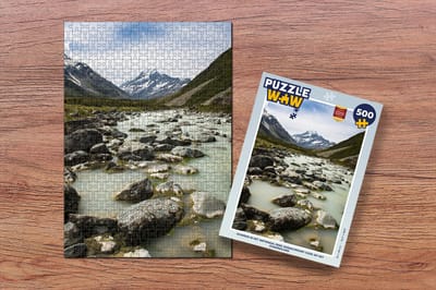 Puzzel Rivieren in het Nationaal park Aoraki/Mount Cook op het Zuidereiland - Legpuzzel - Puzzel 500 stukjes