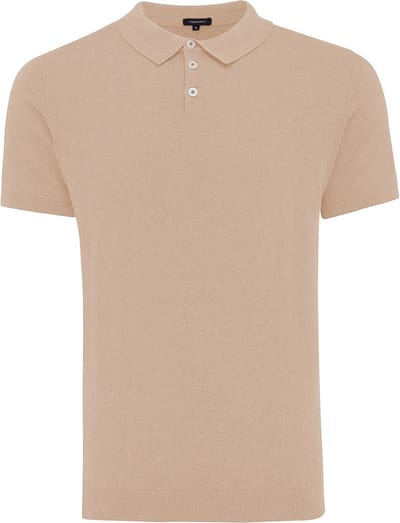 Tresanti TREVOR | Polo short sleeve cotton/cashmere Taupe (TRKWIA003 - 205)