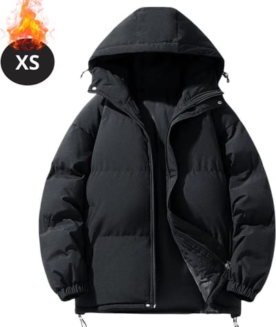 Livano Winterjas - Parka - Heren - Winter - Jas - Volwassen - Stijlvol - Met Capuchon - Gewatteerde Jas - Zwart - XS