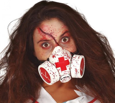 Fiestas Guirca Gasmasker Bebloed Wit/rood One-size