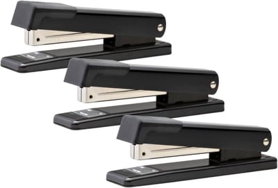 Klassieke Metalen Zetmachine voor Bureau, 20 Vel Capaciteit, Zwart, 3 Stuks