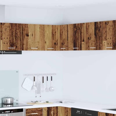 vidaXL - Hangkast - Oud - Hout - en - Wit - 57 - x - 57 - x - 40 - cm - Bewerkt - hout