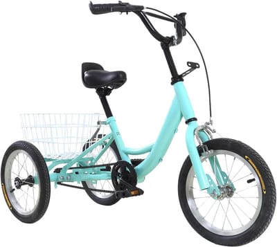 Kinderdriewieler - Driewieler voor kinderen - Vrije tijd - Robuuste constructie - 14 inch - Helderblauw