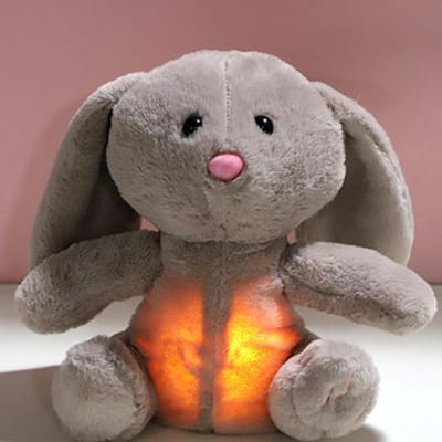 Ademend Gloeiend FlapperOor Konijn Pluche Pop Schattig Cartoon Gezellig Knuffeldier Pluche Speelgoed Kinderen Bedtijd Slaapmaatje Duurzame Cadeaus gray