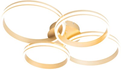 QAZQA navara - Design Dimbare LED Plafondlamp met Dimmer - 4 lichts - L 780 mm - Goud/messing - Woonkamer | Slaapkamer | Keuken