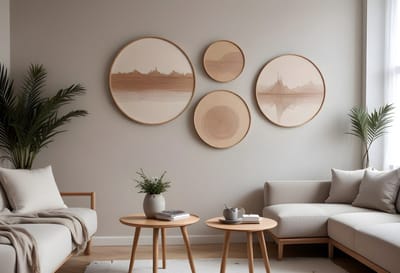 Asir - Decoratieve ingelijste MDF-schilderijen (4 stuks) - Veelkleurig - 100% massief hout (dikte: 1,5 cm) - 50 x 50 x 6 cm
