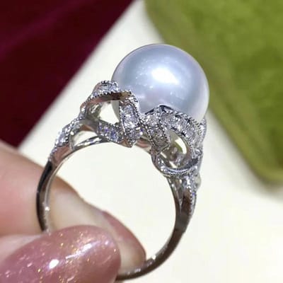 Elegante Prinses Vlinderknoop Ring Met Imitatieparel Nieuwe Europese Amerikaanse Stijl Zoete Geur Accessoire 9