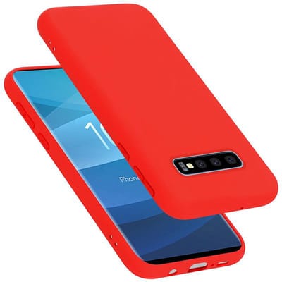 Cadorabo Hoesje geschikt voor Samsung Galaxy S10 PLUS in LIQUID ROOD - Beschermhoes gemaakt van flexibel TPU silicone Case Cover