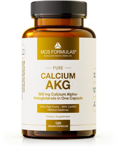 Calcium Alpha-Ketoglutarate (Ca-AKG) - 120 Vegan Capsules - No Additives