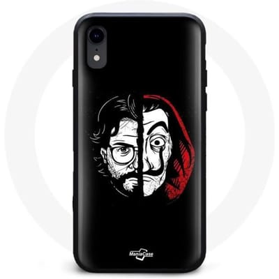 Coque Iphone X - La Casa De Papel - Masque Professeur - Souple - Noir - Design Inspiré Série