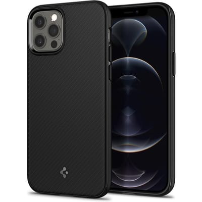 Spigen MagSafe Armor Backcover voor de Apple iPhone 12 (Pro) - Zwart