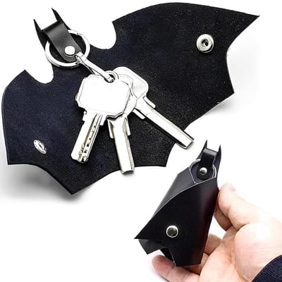 Dailygoody - Sleutelhanger met diermotief - Sleutelhanger voor autosleutels - Duurzaam PU-leer - Zwart - Bescherm je sleutels - Ideaal voor dagelijks ...