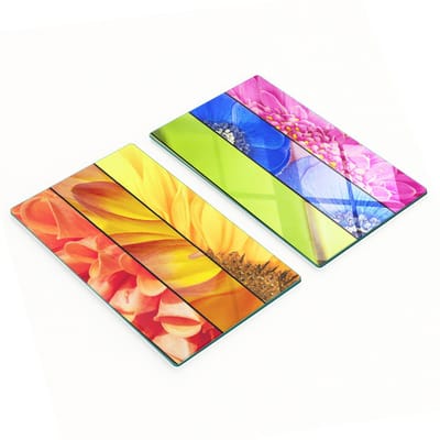 Keukenplanken van gehard glas met kleurrijke bloemenafbeeldingen, 2x30x52 cm