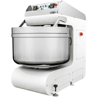 GGM Gastro Bäckerei-Spiralteigknetmaschine - 70 Liter / 40 kg - 2 Geschwindigkeiten - mit festem Kessel - 2 Motoren Wit / Zilver