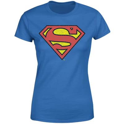 Official Superman Crackle Logo Women's T-Shirt - Blue - XS