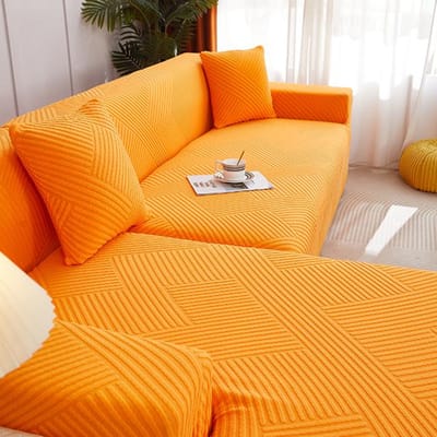 Elastische Jacquard Bankhoezen Effen Kleur Stofdichte Bankhoezen L-vormige Bankbeschermer Ontworpen Voor Woonkamer Kantoor Bankhoezen 1 seater (90-140cm)