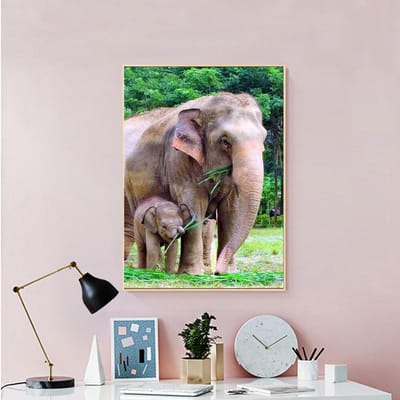 Diamant schilderij dier diamant borduurwerk kruissteek olifant diamant mozaïek diamant kunst 20X30CM gray