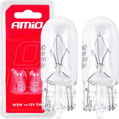AMiO T10 Wit Halogeen Verlichting 30 lumen W2.1x9.5d (set) [Stadsverlichting - Parkeerverlichting - Kentekenverlichting - Interieurverlichting]