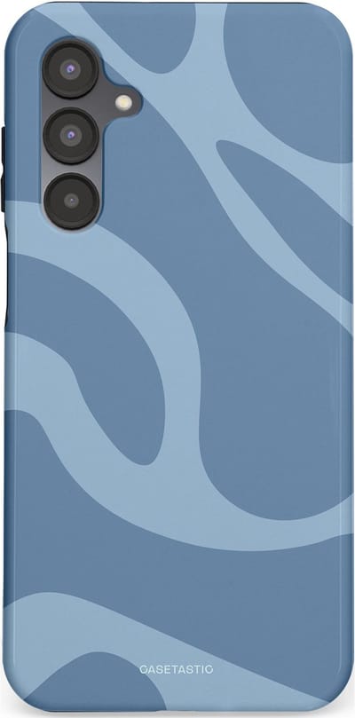 Casetastic hoesje geschikt voor Samsung Galaxy A16 - Dubbellaagse bescherming - Blauwe Water Golven - Fashion Case - Grijs Lichtblauw