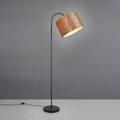 Reality Leuchten Vloerlamp Pardina bruin gevlekt/zwart Hoogte 207 cm Metaal