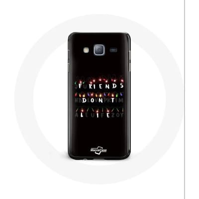 Coque pour Samsung Galaxy J3 2016 Stranger Things Affiche Friends Don't Lie Joyeux noël