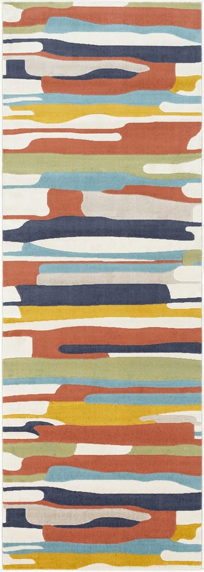 SURYA Anais vloerkleed scandinavisch boho meerkleurig oranje