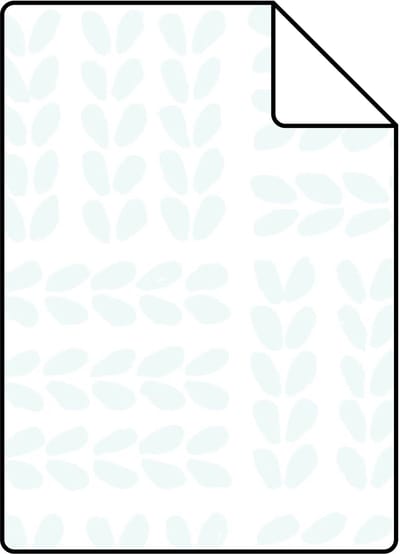 Proefstaal Origin Wallcoverings behang scandinavische blaadjes wit en vergrijsd mintgroen - 26,5 x 21 cm - 347499-S