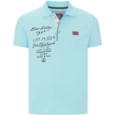 Jan Vanderstorm herren Poloshirt - 64/66 - turquoise - Plus Size