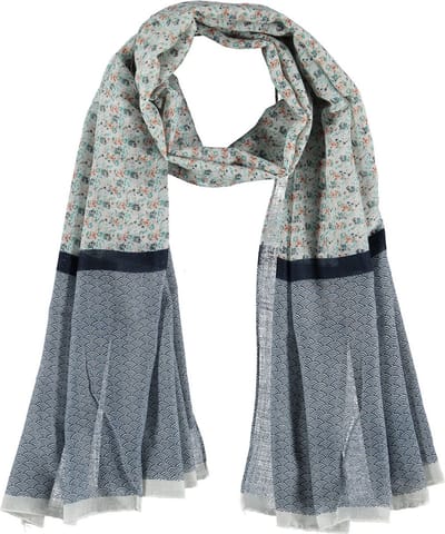Dames Sjaal Zomer Sjaal Blauw-Groen Gebloemd
