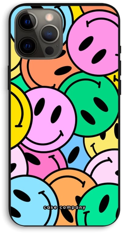 Case Company® - Hoesje geschikt voor iPhone 12 Pro Max hoesje - Smiley N°1 - Biologisch Afbreekbaar Telefoonhoesje - Bescherming alle Kanten en Schermrand