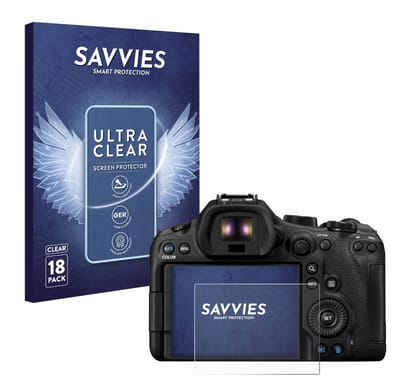 Savvies - Screenprotector voor Canon EOS R6 Mark III - Folie Beschermfolie transparant 18 Stuks