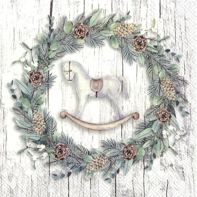 Lunch servetten White xmas wreath - IHR - 33x33 cm
