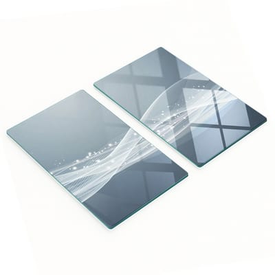Duurzame en stijlvolle glazen borden met een abstract golfpatroon, 2x30x52 cm