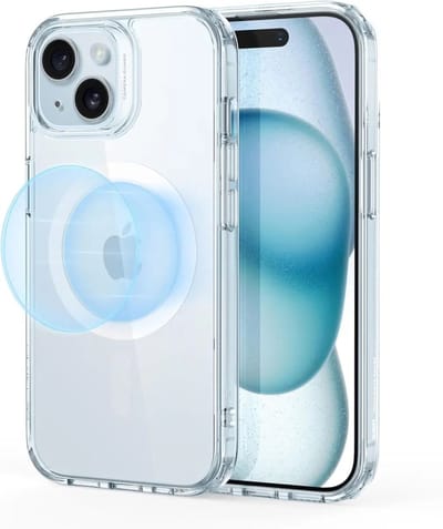 ESR Classic Hybrid HaloLock Hoesje Geschikt voor Apple iPhone 15 | Compatibel met MagSafe / Qi2 en HaloLock | Back Cover met Magneet | Transparant Blauw