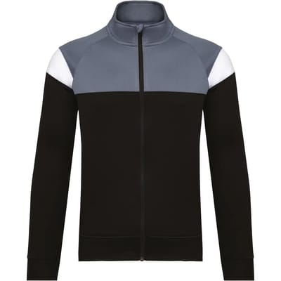 PROACT® Kinder trainingsjasje met rits PA391 - Black / sporty grey - 10/12 years (10/12 ans)